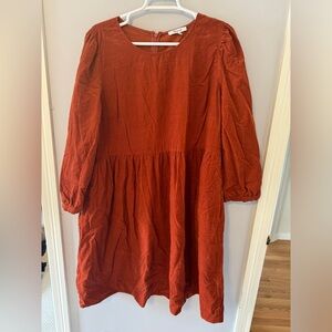 Rust Madewell Babydoll Dress - Great for Fall
